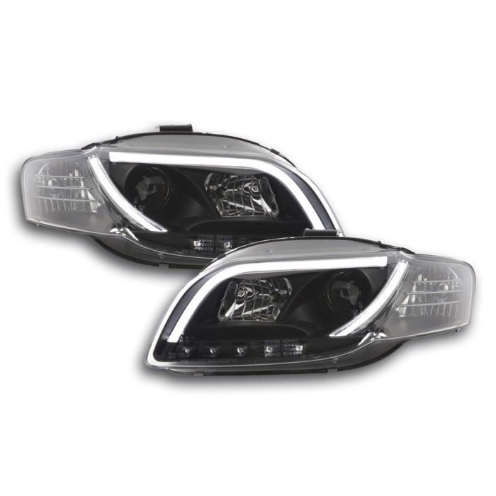 Paire de feux phares Daylight Led Audi A4 8E-B7 2004-2008 Noir-33424631