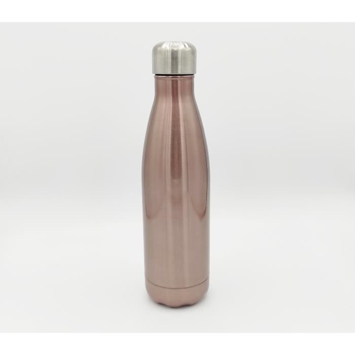 Gourde Isotherme 500ML Contenance Isotherme Pour Boissons Chaudes et Froides Acier Inoxydable Inox Double Paroi Isolé Rose Doré