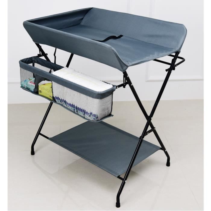 Table à langer pliable pour bébé 0-24 mois - Gris