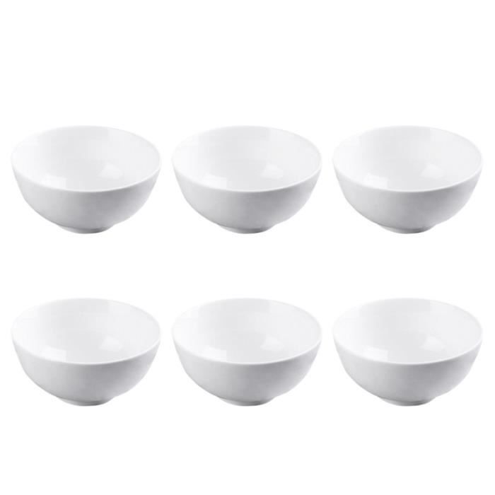 6 bols en porcelaine bol à soupe de vaisselle blanche durable pour restaurant PLATE