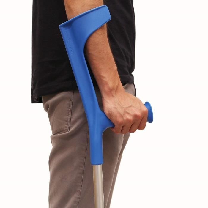 PEPE-BÉQUILLES, Béquilles medicales adultes bleues pour adulte, Béquilles réglables en aluminium, Cannes anglaises adulte, Couleu