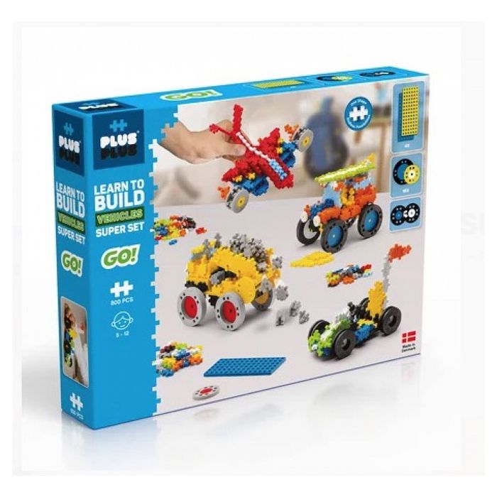 Kit découverte 800 pièces Mini modèle GO véhicules - Plus Plus