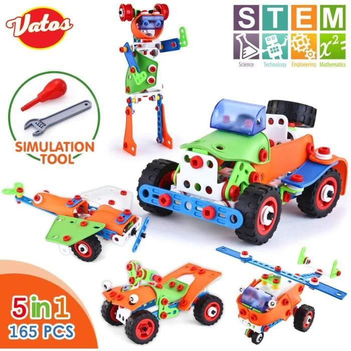 VATOS Jouets de Construction STEM Kit de Blocs de Construction Créatifs Ensembles de Jouets de Construction éducatifs en Plastique p