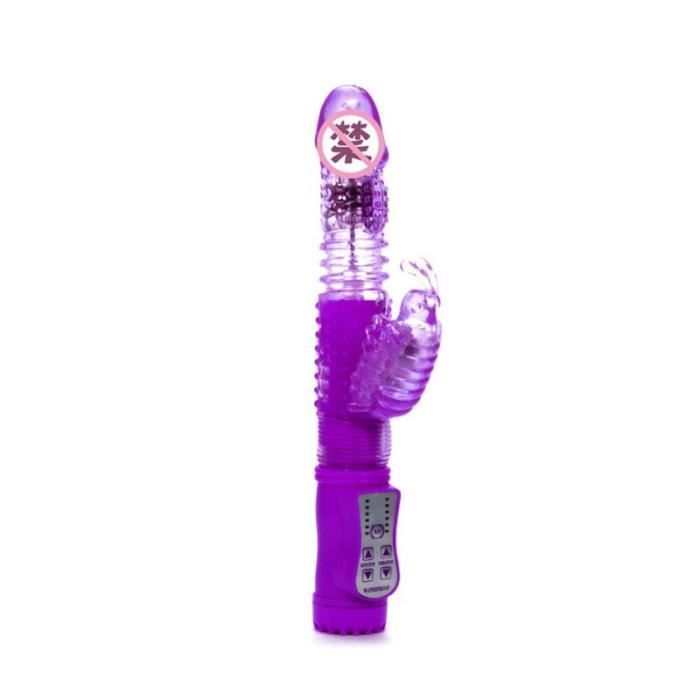 Gigogne Double gode rotatif vibrateur pour femme Sex Shop jouets érotiques Clitoris stimulateur g spot - Type Battery Purple