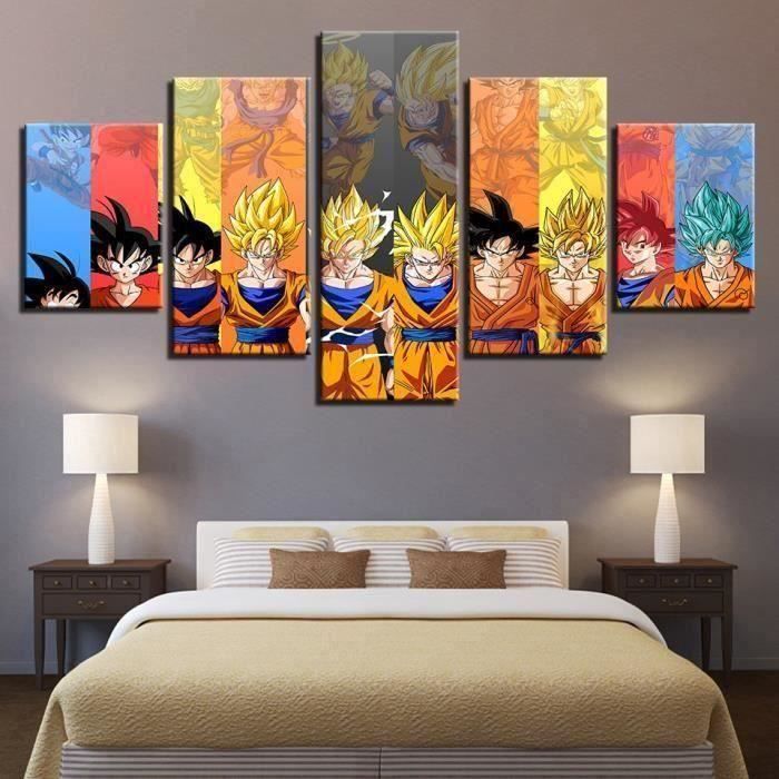 lingzhishop,56593-(Pas de cadre)Imprime décoration 5 Pièces dragon ball Toile Animation Peinture images de dessin animé ~YJ3127