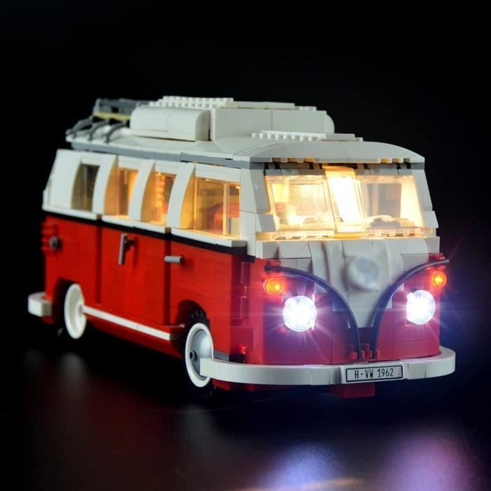 GEAMENT Jeu De Lumieres pour Volkswagens VW T1 Camper Van - Kit D'eclairage LED Compatible avec Lego VW Bus Creator 10220 (Je