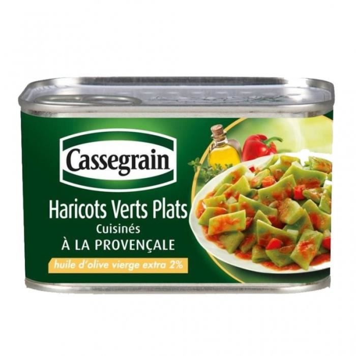Cassegrain Haricots Verts Plats à la Provençale à l’Huile d’Olive Vierge Extra 375g (lot de 5)