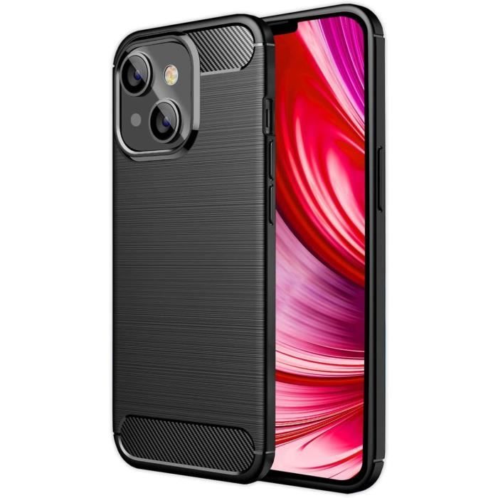 Coque iPhone 14, Coque Silicone Anti-Choc Anti-Rayure Gel Case - Noir