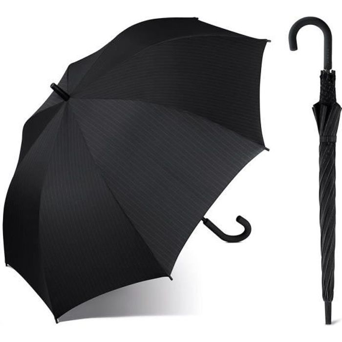 Esprit - Parapluie canne droit automatique homme Long AC (gentslongac) needlestripeblack 50156 taille 92 cm