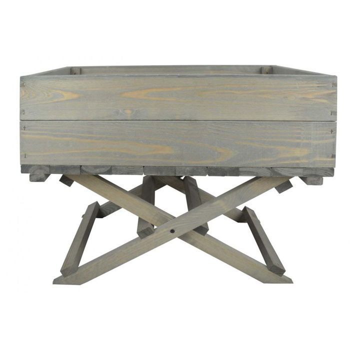 Jardinière sur pied pliable en pin Naturel