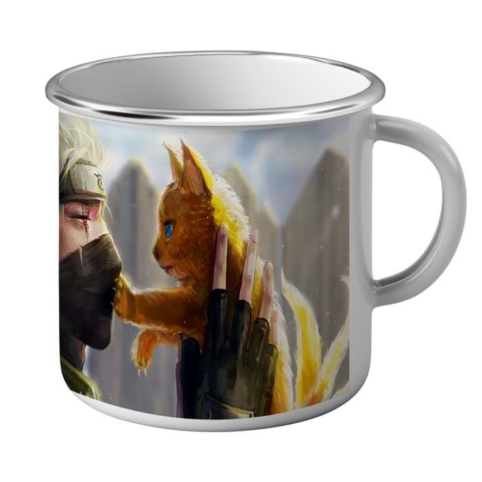 Mug Emaillé Métal kakashi avec naruto petits renard manga ninja kawai