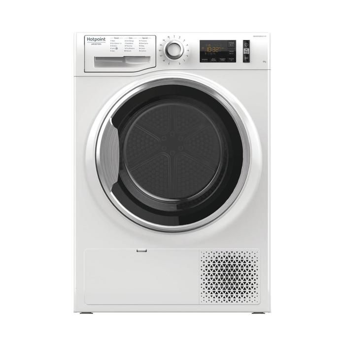 Hotpoint NT M11 82XB IT, Autonome, Charge avant, Pompe à chaleur, Blanc, boutons, Rotatif, Droite