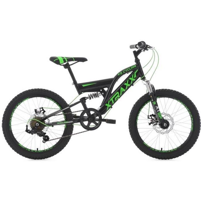 VTT enfant tout suspendu 20'' Xtraxx noir-vert TC 30 cm KS Cycling