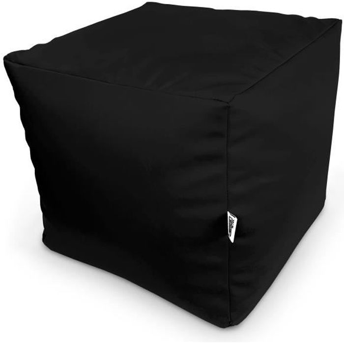 Pouf cube un repose-pied noir
