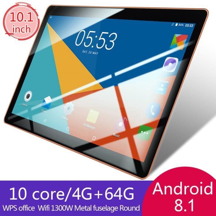 10.1- Tablette PC Andriod 8.1 1+16G 10 core Double SIM Carte - noir