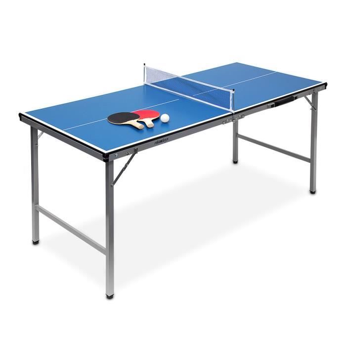 Relaxdays Midi table de ping-pong (150 x 67 x 71 cm) pour le salon de jardin portable intérieur ou extérieur facile à transporter