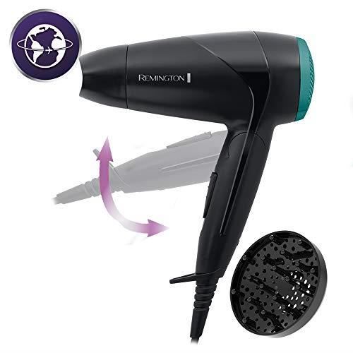 Remington Sèche-Cheveux Voyage Puissant 2000W, Poignée Pliable, 2 Températures, 2 Vitesses, Compact, Facile à Transporter - A
