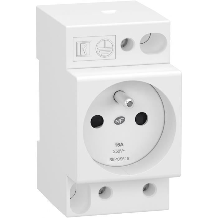 Prise modulaire 2 P + T phase + neutre SCHNEIDER ELECTRIC 16 A
