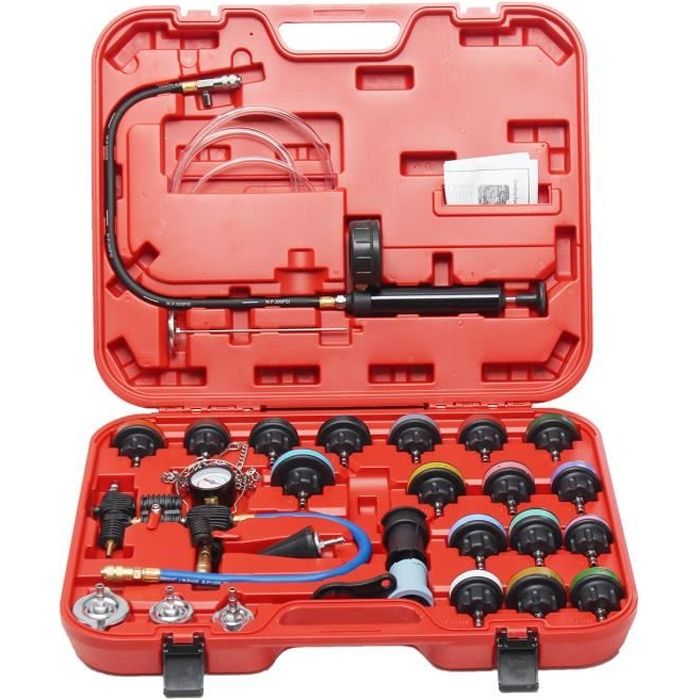 TEMPSA Kit 27pcs Voiture Testeur Pression Système de Refroidissement Réservoir Radiateur Recharge Purge Vide