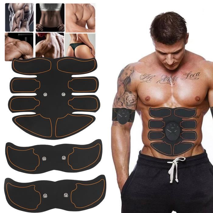 Appareil Abdominaux Musculation Patch de formation intelligent EMS (Noir + Rouge)