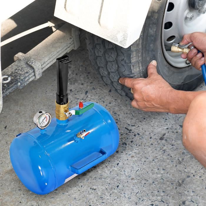 Pompe Réservoir d'air de pneu bleu haute pression 5 gallons Gonfleur à pneus Air Compresseur d’Air pour camion voiture SIE511