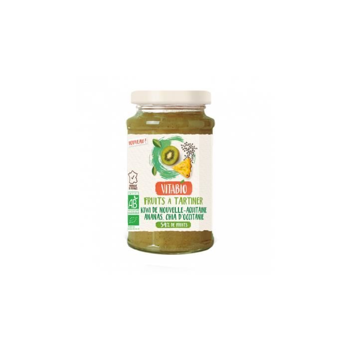 Fruits à tartiner kiwi ananas chia 290gr - Vitabio