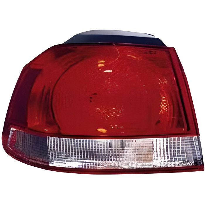 Feu arrière extérieur droit VOLKSWAGEN GOLF VI 2008-2012, rouge/blanc, (type Hella), partie sur aile.