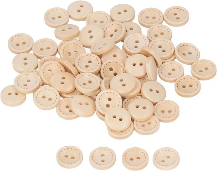 100 Boutons En Bois Papillon Multicolores - Pour Couture, Scrapbooking, Déco, Taille 20x26mm