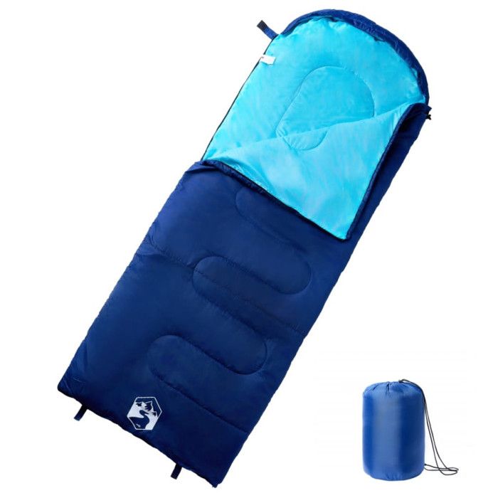 Sac de couchage - vidaXL - 94443 - 3-4 saisons - Rectangulaire - Bleu marine et bleu