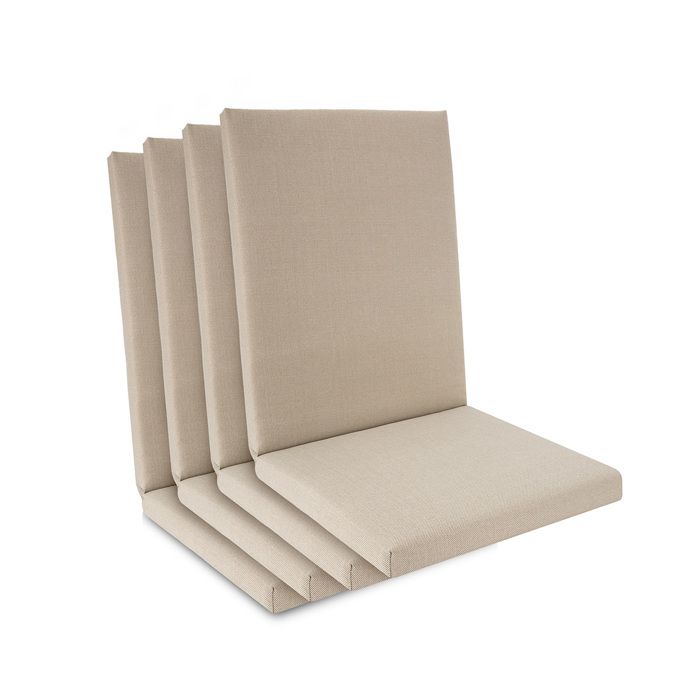 Lot de 4 coussins de chaise basse étanches 100x50x5 5cm Beige Lot de 4 coussins de chaise basse étanches 100x50x5 5cm Beige