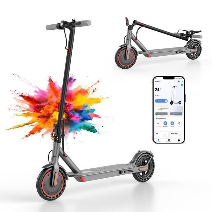 JOYHIS Trottinette &eacute;lectrique pour adultes - Autonomie maximale de 37 km/h - 350 W - Pneus pleins de 85 - Pliable / APP