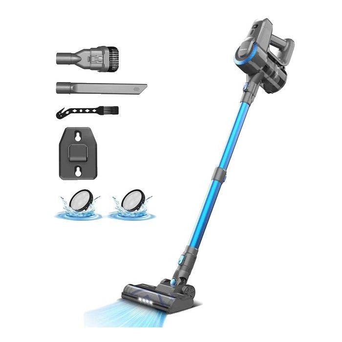 Aspirateur sans fil vertical 20Kpa de puissance daspiration design léger Bleu UE - Oem