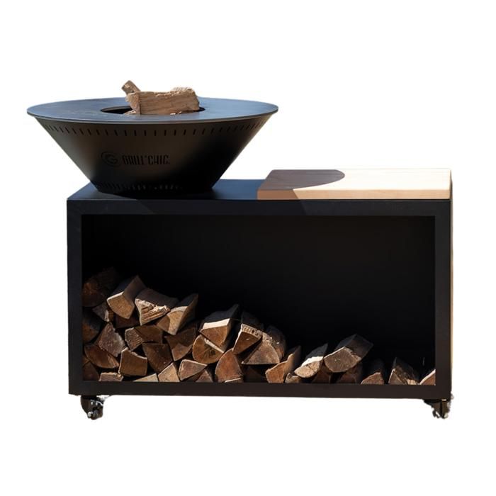 Brasero Traditionnel Acier 83 Noir Double Cuve