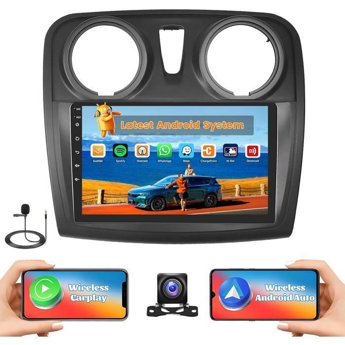 Autoradio Android 2G+64G Per Renault Dacia Sandero 2014-2017 – 9'' Touchscreen, Wireless Carplay, GPS, Retrocamera - 3