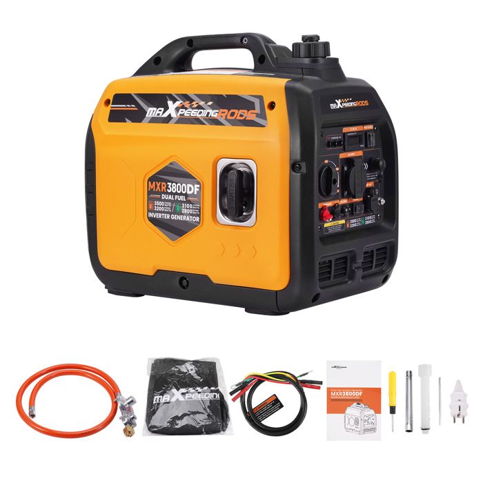 Groupes électrogènes Inverter 3500W LPG/Essence 4 temps avec prises USB et 230V pour camping car