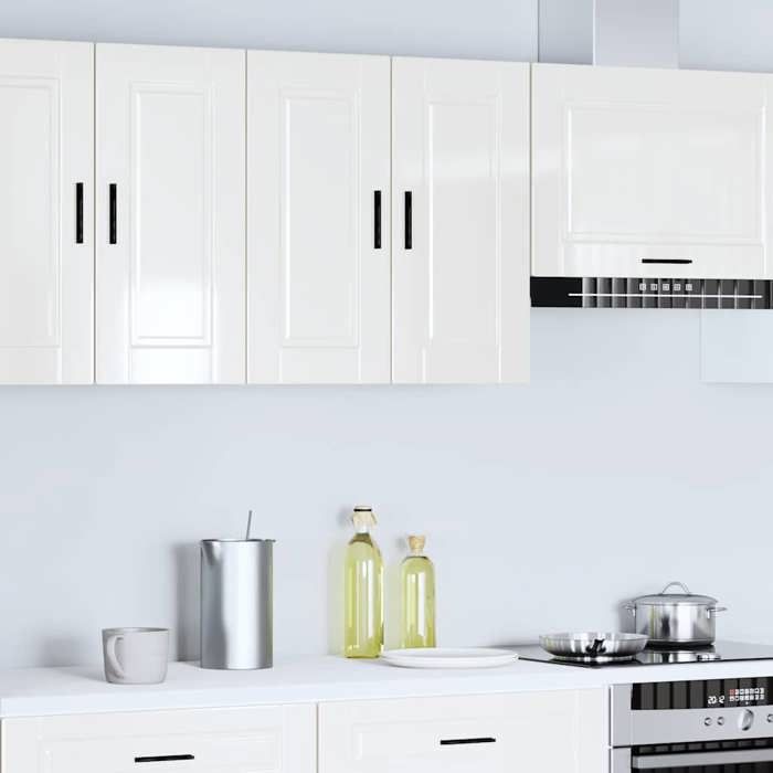 BEL-ACHAT* Meuble de stockage Moderne - Suspendu - Armoire murale de cuisine Porto blanc brillant bois ingénierie @Promo8549323
