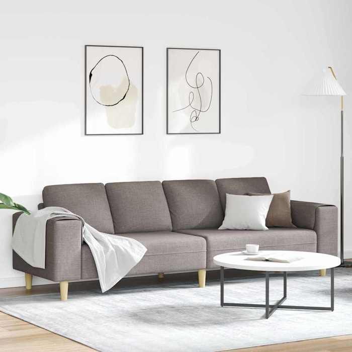 Ensemble de canapés tissu - vidaXL - Taupe - 250x77x76 cm - Tissu respirant - Capacité 4 places - Accoudoirs plats