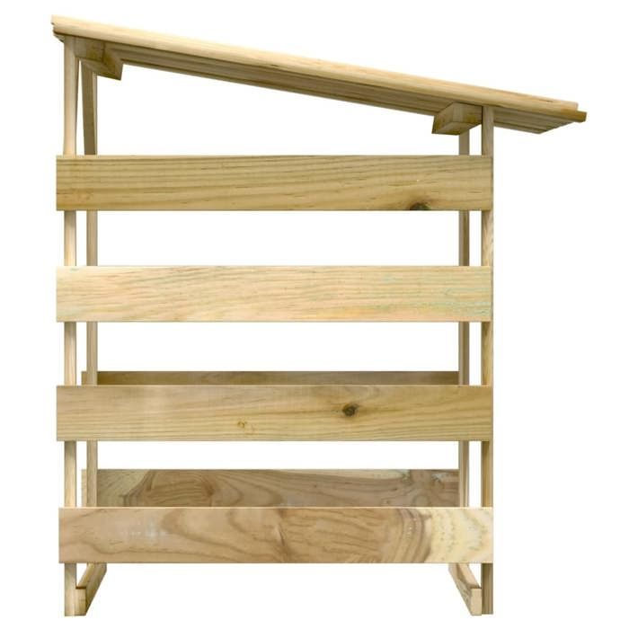 Pergola en bois avec toit - WIENS - 100x90x100 cm - Bois de pin imprégné - Résistance à la corrosion - Assemblage requis