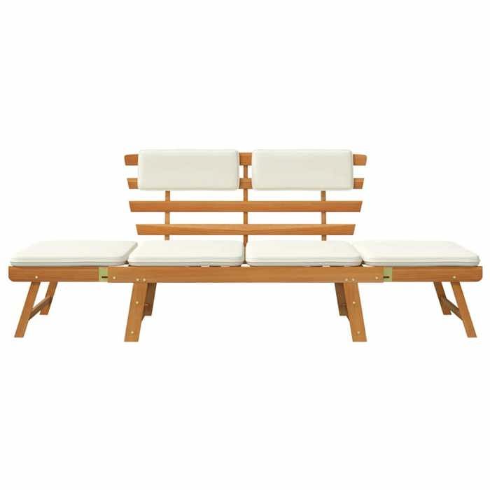 Sale 2026 Banc de jardin - BURKE - Banquette balcon - avec coussins - 2-en-1 190 cm - Bois solide dacacia BB577