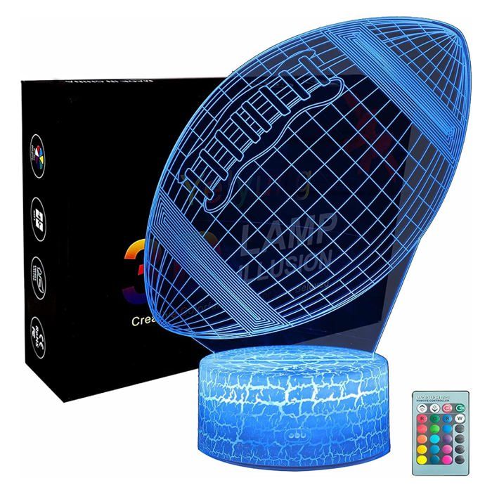 Lampe Rugby 16 Couleurs LED Télécommande Tactile - Lampe de Table Sportive - Cadeau Enfants