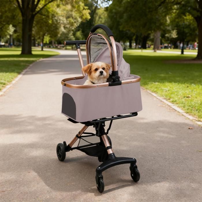 Meilleurs prix pour SUPFINE 2 en 1 Poussette Chien et Panier Chat Poussette pour Animaux à Fenêtre Complète Porte-Animal Amovible 33×56×92cmRose