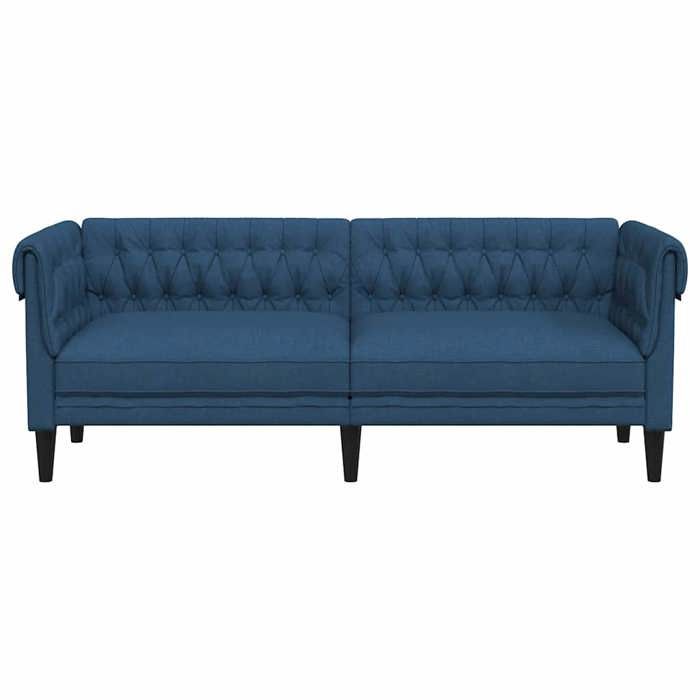 Promotion janvier Canapé Chesterfield 3 places - MANGO - SOFA TRIPLE - bleu tissu - 201.5x74.5x74.5 cm - SS180