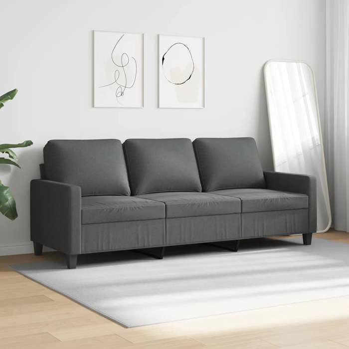 SHELL© SOFA-Canapé salon - 3 places - (par siège) : 110 kg - Gris foncé 180 cm Tissu C4638
