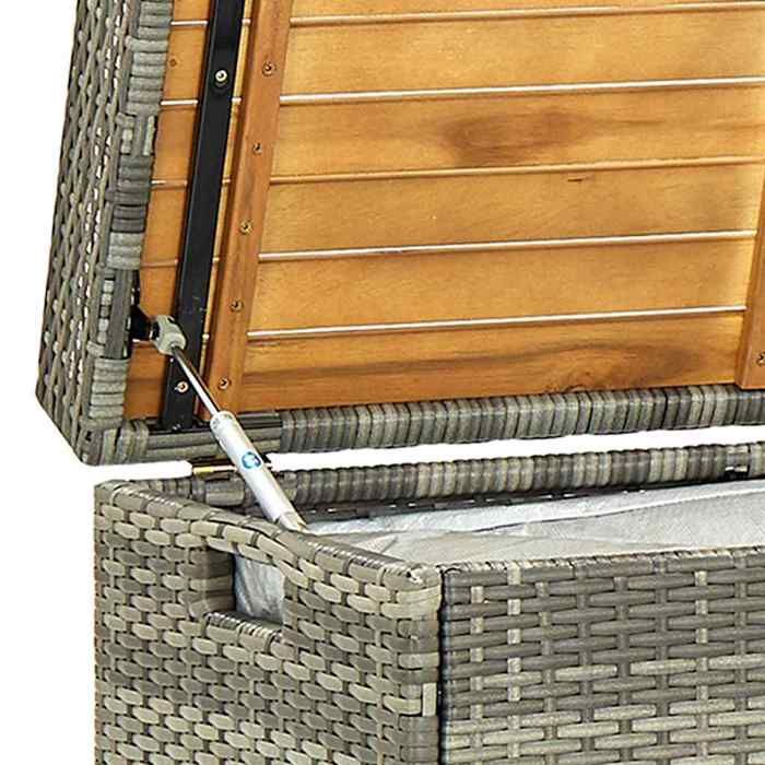 Sale 2026@ Banc de rangement de jardin 120 cm Résine tressée Gris - Banquette de balcon @2093