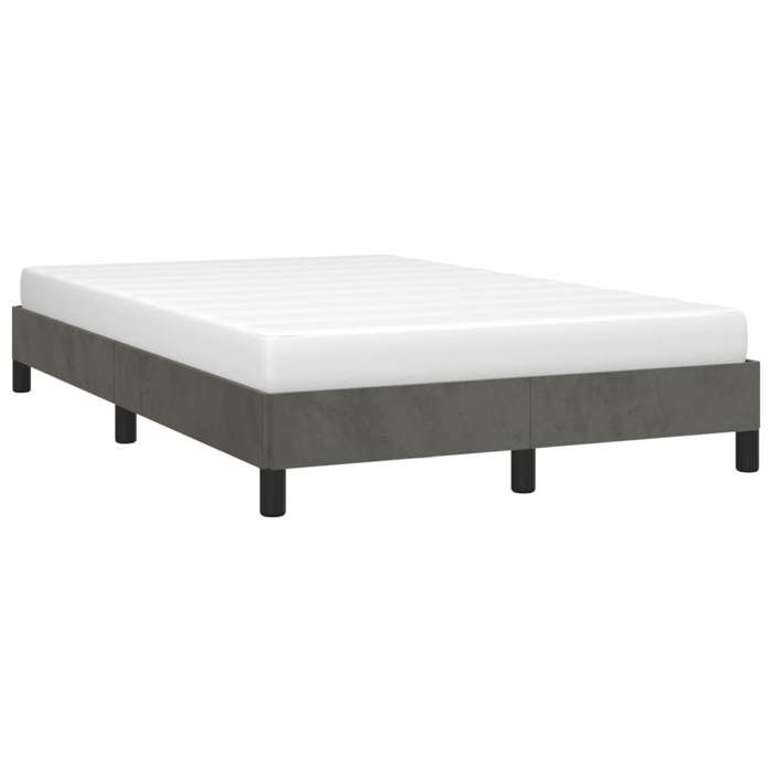 Lit 120x190 cm Lit simple VIDAXL Cadre de lit MODERNE sans matelas gris foncé velours L8628