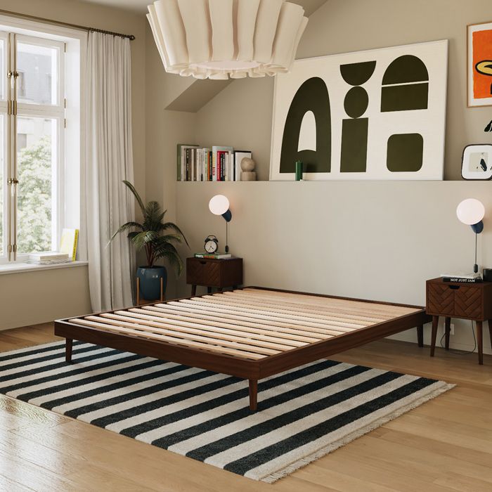 SLOME Sommier bois pin foncé Ali 90x200 cm SLOME Sommier bois pin foncé Ali 90x200 cm