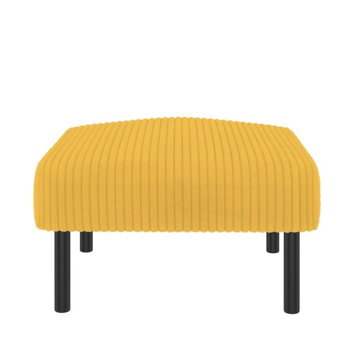 Tabouret repose-pieds jaune velours côtelé cadre métal table dappoint multifonction montage sans outils salon 56x51x39cm