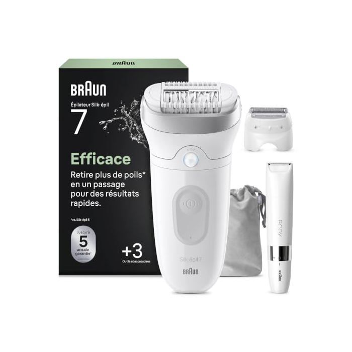 Epilateur électrique BRAUN Silk·épil 7 7 441 Sans fil Étanche Tête large attrape 05 mm