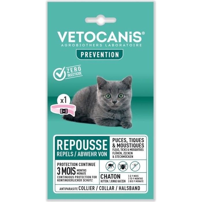 VETOCANIS Collier Anti-Puces et Anti-tiques Chaton - Cdiscount