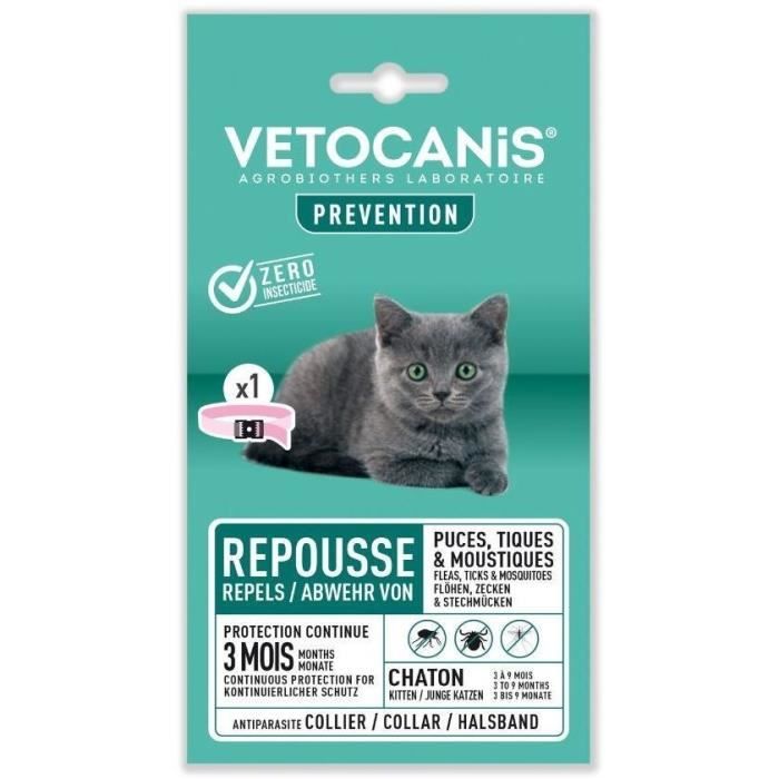 VETOCANIS Collier Anti-Puces et Anti-tiques Chaton
